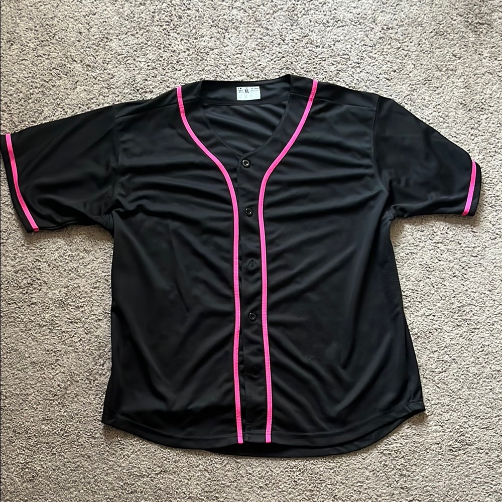 Black and Pink Baseball Jersey
